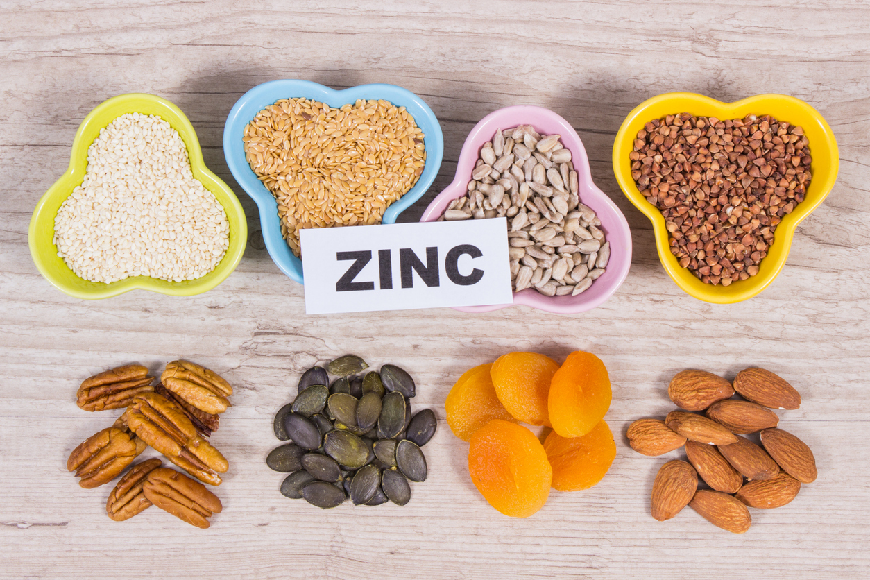 Healthy food as source natural zinc, dietary fiber and other vitamins and minerals